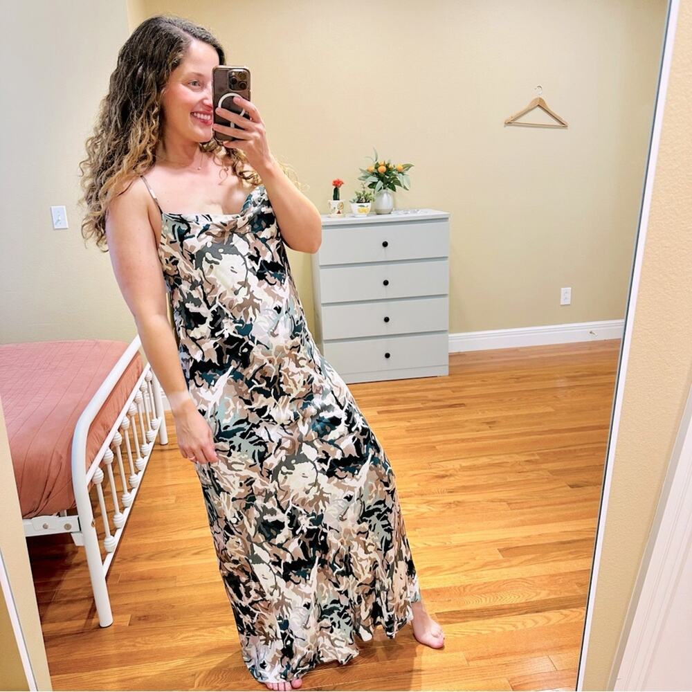 NWT Tuckernuck Munthe Green Neutral Sexy Camo Maxi Dress 8